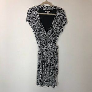 Liz Claiborne animal print faux wrap dress